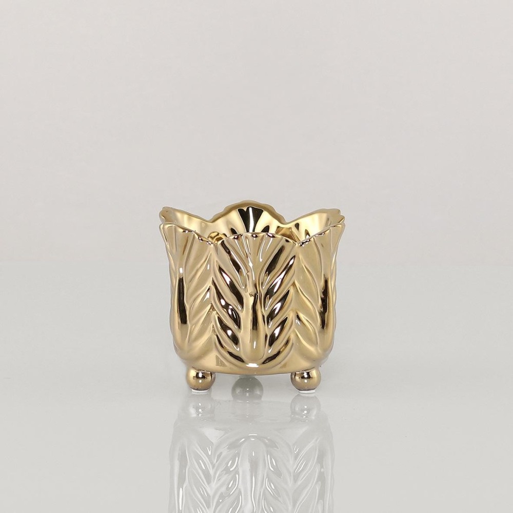 VASO FORMA BOCCIOLO ORO H.12